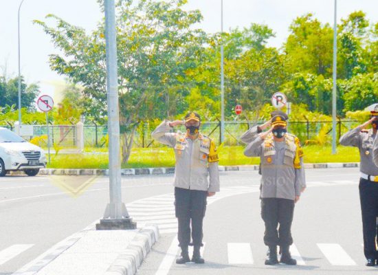 Kapolres Natuna sambut kepulangan 30 personil BKO Polresta Barelang Kepri, Jumat (30/10/2020) siang