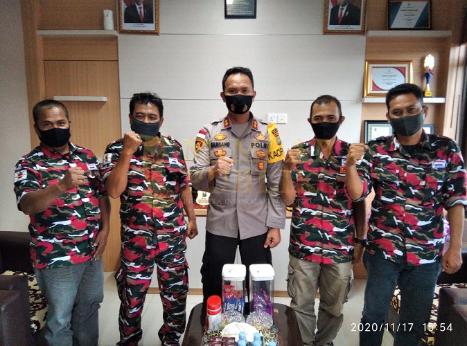 Laskar Merah Putih Bersama Polres Bintan Siap Jaga Pengamanan Pilkada