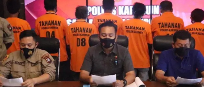 Sepuluh Orang Tukang Parkir Diamankan Polres Karimun Pada Sabtu