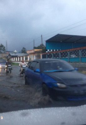 Lokasi Banjir di Jalan Jamin Ginting, Desa Raya, Kecamatan Berastagi Kabupaten Karo. Sumatera Utara.