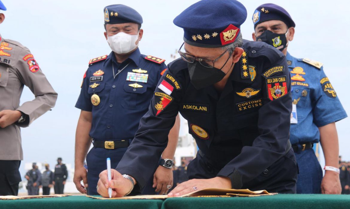 Bea Cukai, BNN, PSDKP, Hubla dan Polri Tandatangani Perjanjian Kerja Sama Operasi Laut Interdiksi Terpadu