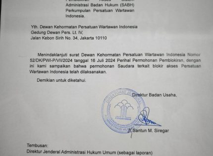 Surat AHU PWI Diblokir, Hendry Ch. Bangun Tidak Punya Legal Standing