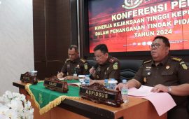 Konferensi Pers Harkordia 2024, Kajati Kepri Tahan 3 Tersangka Tipikor dan Paparkan Penanganan Perkara Tipikor Sepanjang 2024