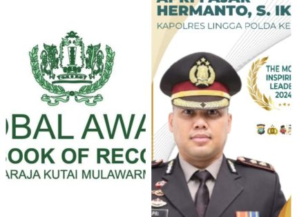 AKBP Apri Kapolres Lingga, Raih Penghargaan bergengsi Dari Para Raja Nusantara